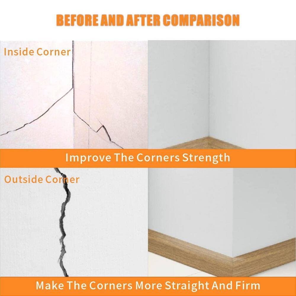 Laybus 2 in. x 100 ft. Reinforced Drywall Corner Tape for Wall, Drywall Inside Outside Corner Tape with Metal, No Adhesive Side (3)