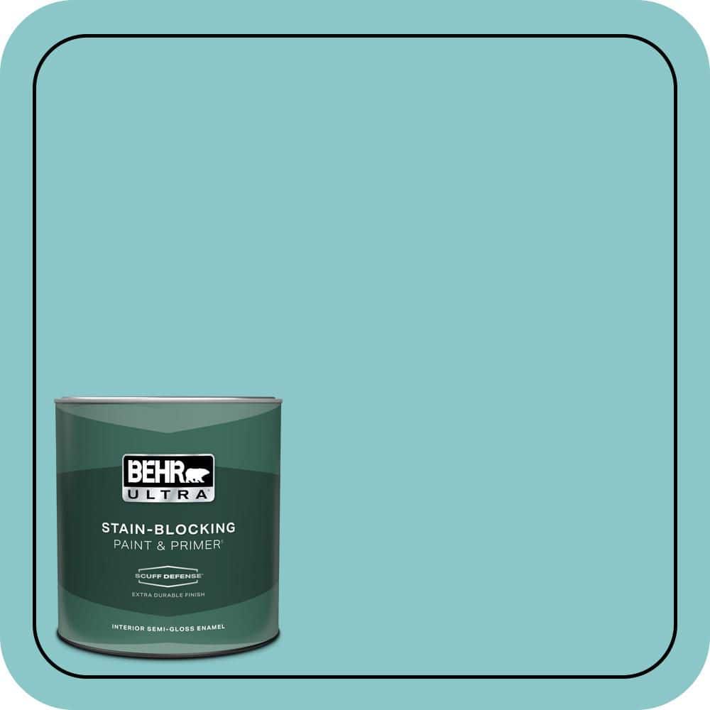 BEHR ULTRA 1 qt. #510D-4 Embellished Blue Extra Durable Semi-Gloss Enamel Interior Paint & Primer
