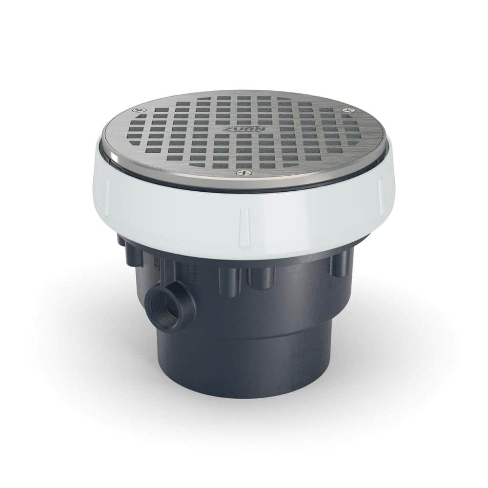 Zurn EZ PVC Slab on Grade Drain with 6 in. Nickel Bronze Strainer and 3 in. x 4 in. Outlet (1)