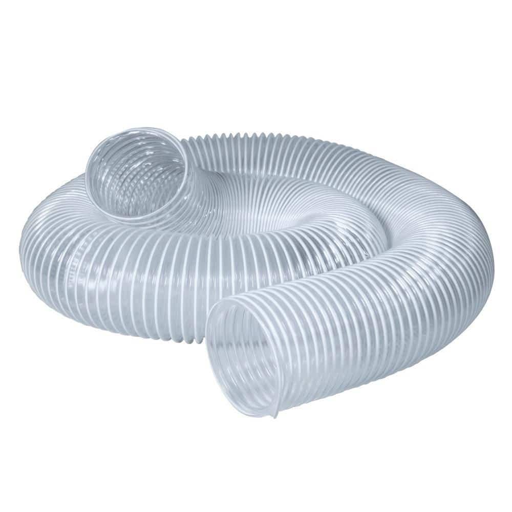 ‎POWERTEC 6 in. x 5 ft. Clear PVC Flexible Dust Collection Hose for Woodworking, Shop Vacuum and Dust Collection Fittings (1)