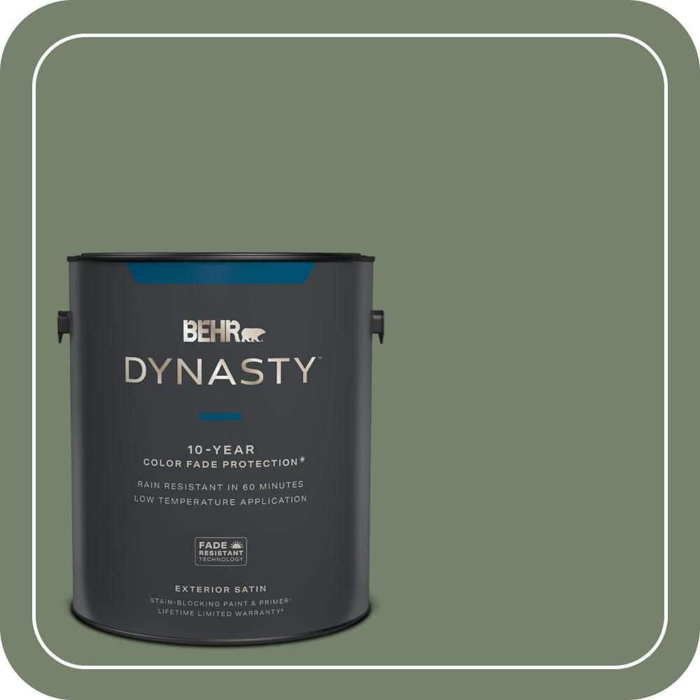 BEHR DYNASTY 1 gal. #MQ6-16 Gazebo Green Satin Enamel Exterior Stain-Blocking Paint & Primer