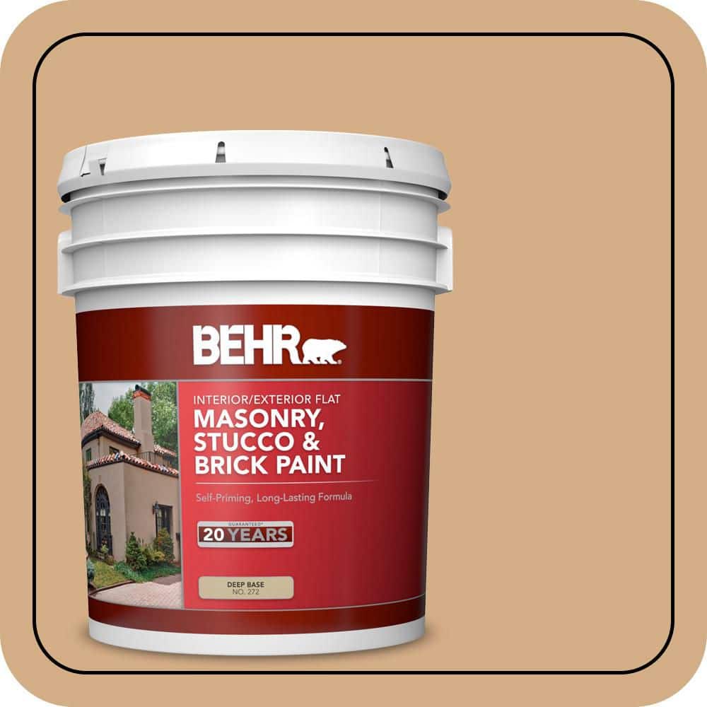 BEHR 5 gal. #S270-4 Praline Flat Interior/Exterior Masonry, Stucco and Brick Paint (1)