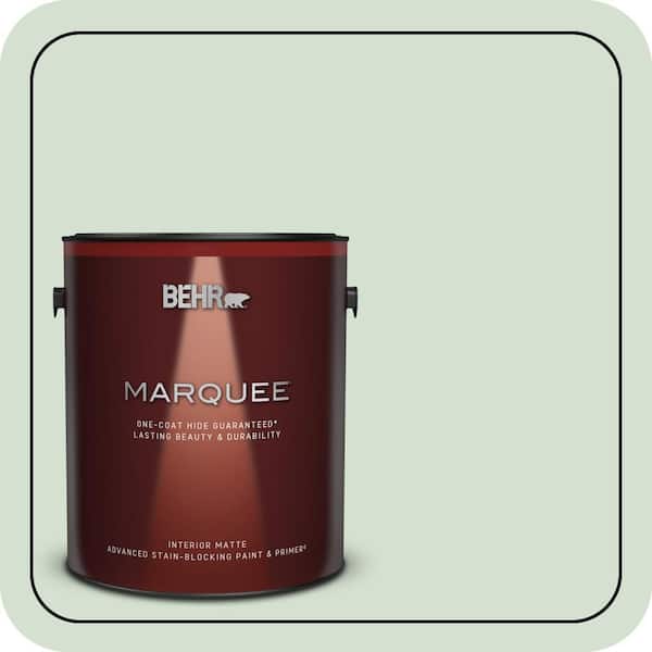 BEHR MARQUEE 1 gal. #S400-2 Comforting Green Matte Interior Paint & Primer (2)