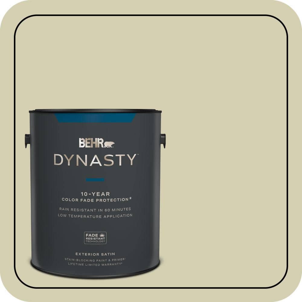 BEHR DYNASTY 1 gal. #MQ6-55 Pale Ivy Satin Enamel Exterior Stain-Blocking Paint & Primer