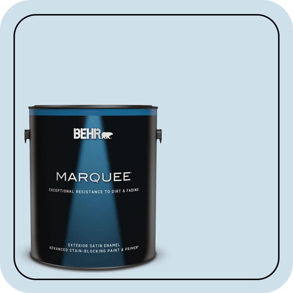 BEHR MARQUEE 1 gal. #560A-1 Pale Sky Satin Enamel Exterior Paint & Primer