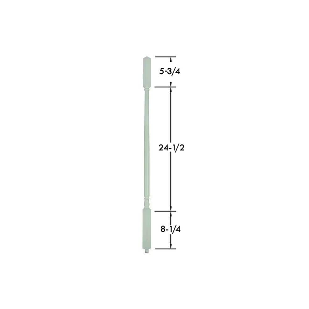 EVERMARK Stair Parts 39 in. x 1-1/4 in. 5141 Primed Square Top Wood Baluster for Stair Remodel (2)