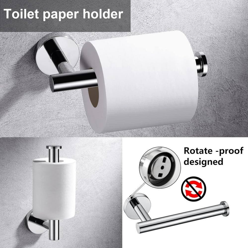 Unbranded 5-Pieces Bath Hardware Set, Heavy Duty Stainless Steel Wall Mounted Bathroom Accesories (4)