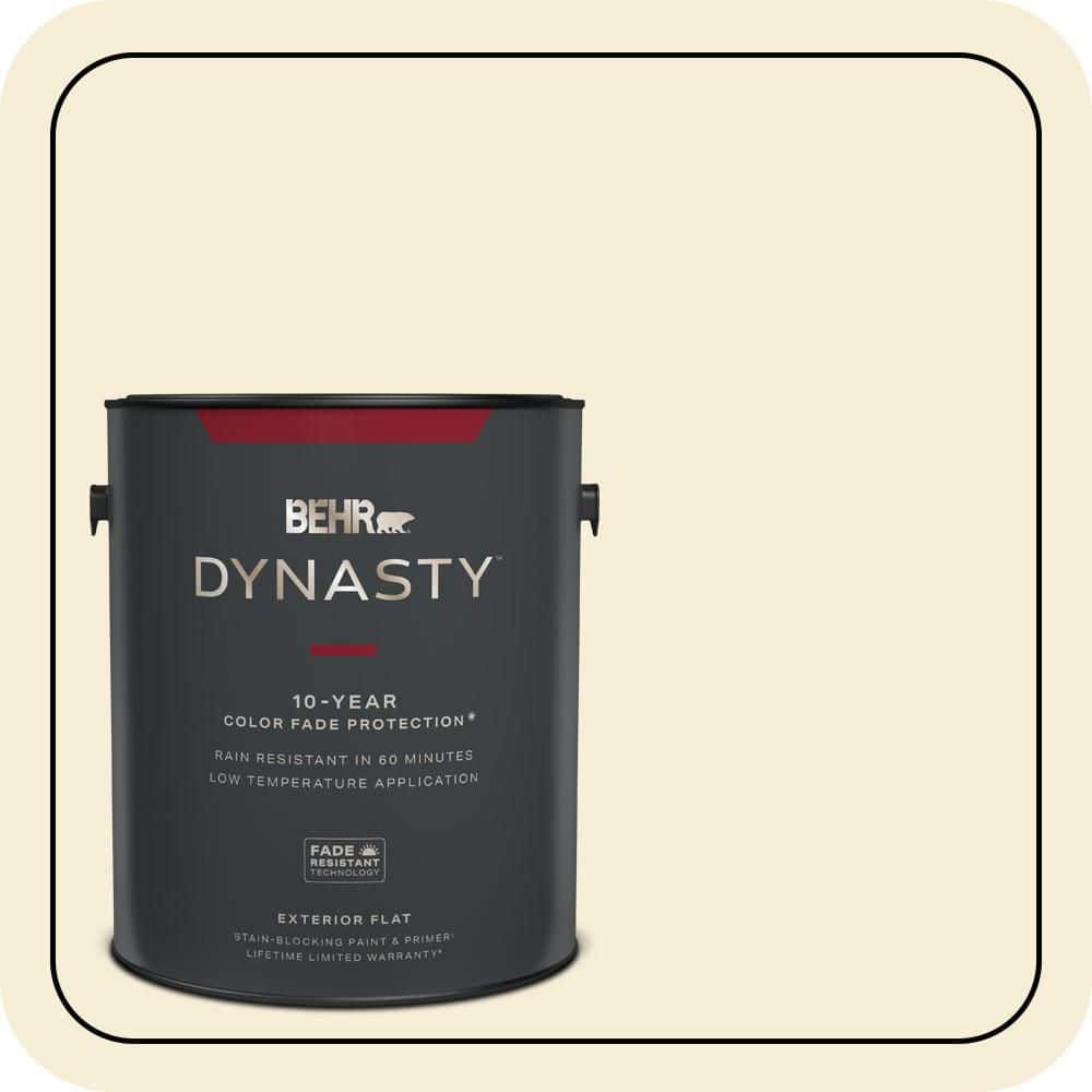 BEHR DYNASTY 1 gal. #W-D-420 Beach White Flat Exterior Stain-Blocking Paint & Primer