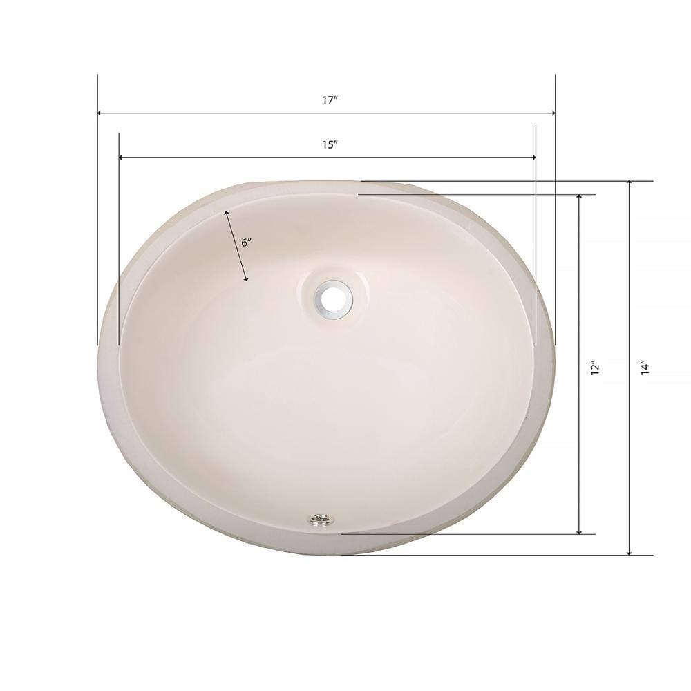 CHESHIRE 17 in. Undermount Oval Bathroom Sink with Overflow Drain Biscuit with Single Handle Waterfall Faucet in Brushed Finish (2)