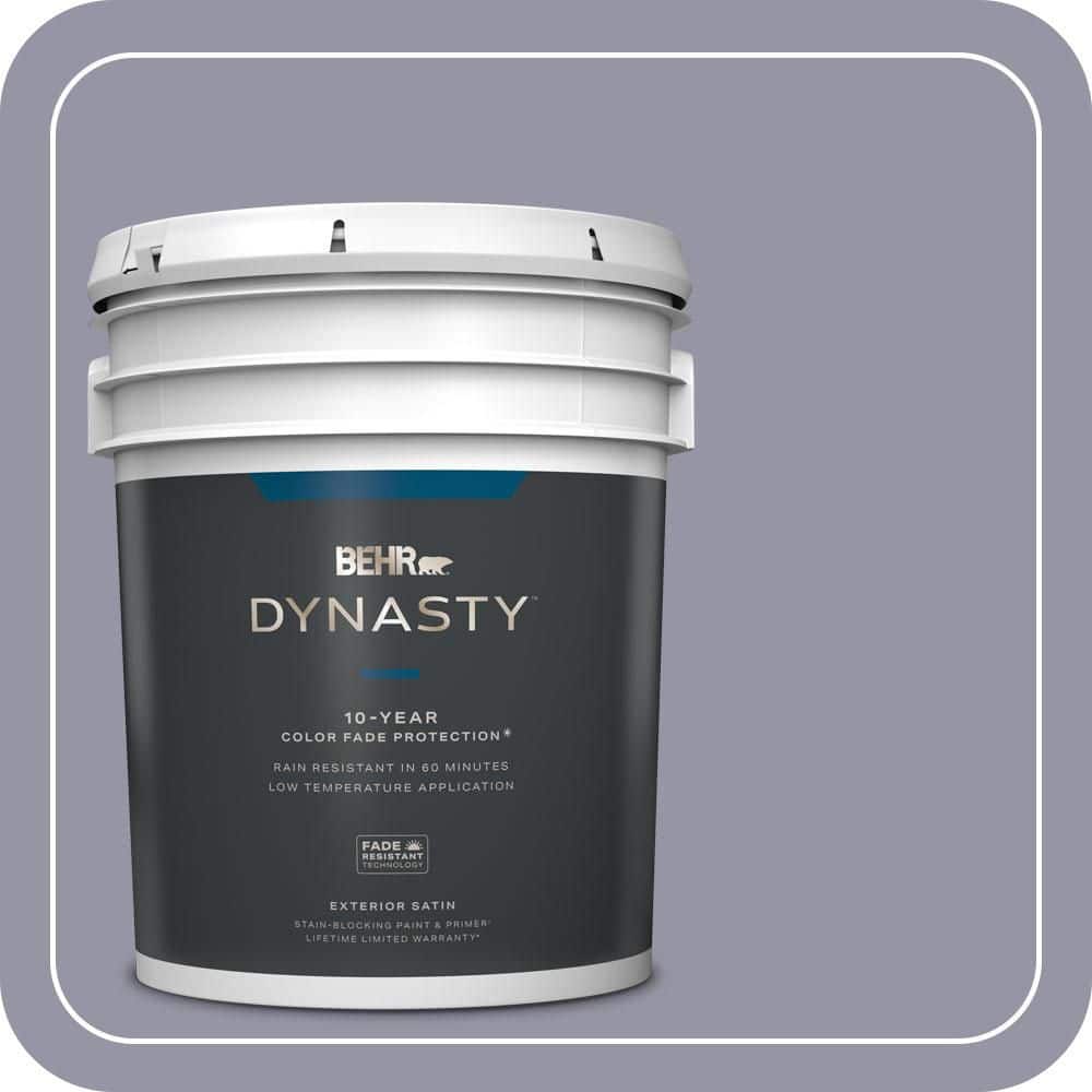 BEHR DYNASTY 5 gal. #640F-5 Ash Violet Satin Enamel Exterior Stain-Blocking Paint & Primer