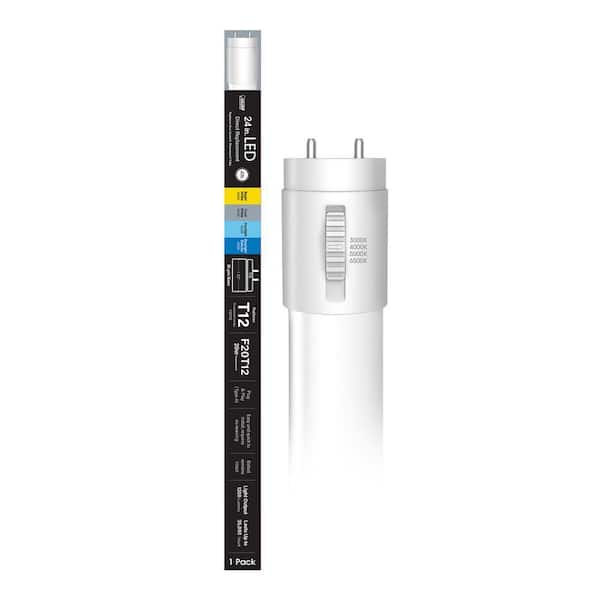 Feit Electric 10-Watt 2 ft. T12 G13 Type A Plug and Play Linear LED Tube Light Bulb, Selectable White 3000K,4000K,5000K,6500K (1-Pack)
