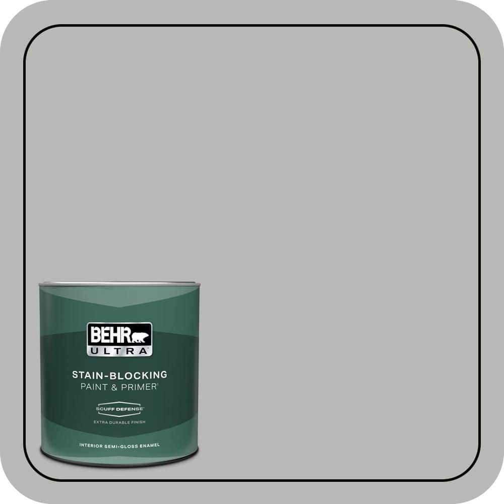 BEHR ULTRA 1 qt. #PPU18-11 Classic Silver Extra Durable Semi-Gloss Enamel Interior Paint & Primer