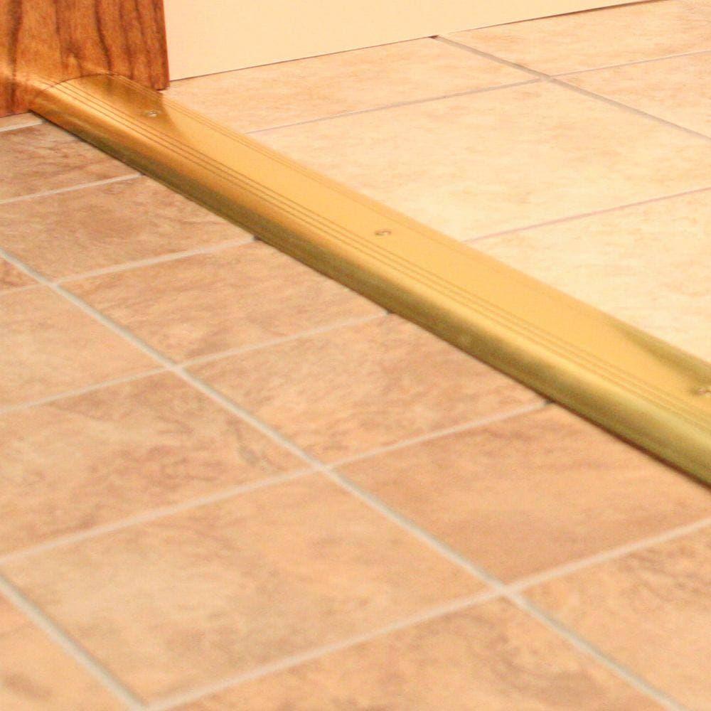 M-D Building Products Low Dome Top 3-1/2 in. x 47-1/2 in. Gold Aluminum Saddle Threshold (2)