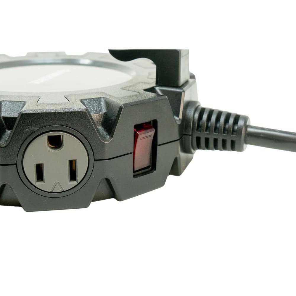 Husky 14/3 Heavy Duty 10-Outlet Plug Adapter Converter, Black (3)