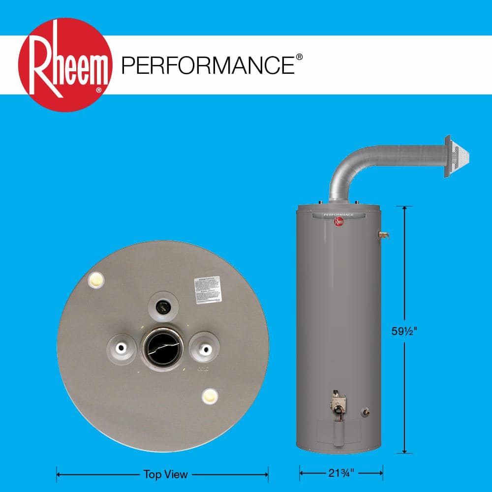 Rheem Performance 50 Gal. Tall 36,000 BTU Natural Gas Direct Vent Water Heater with 6-Year Warranty (3)