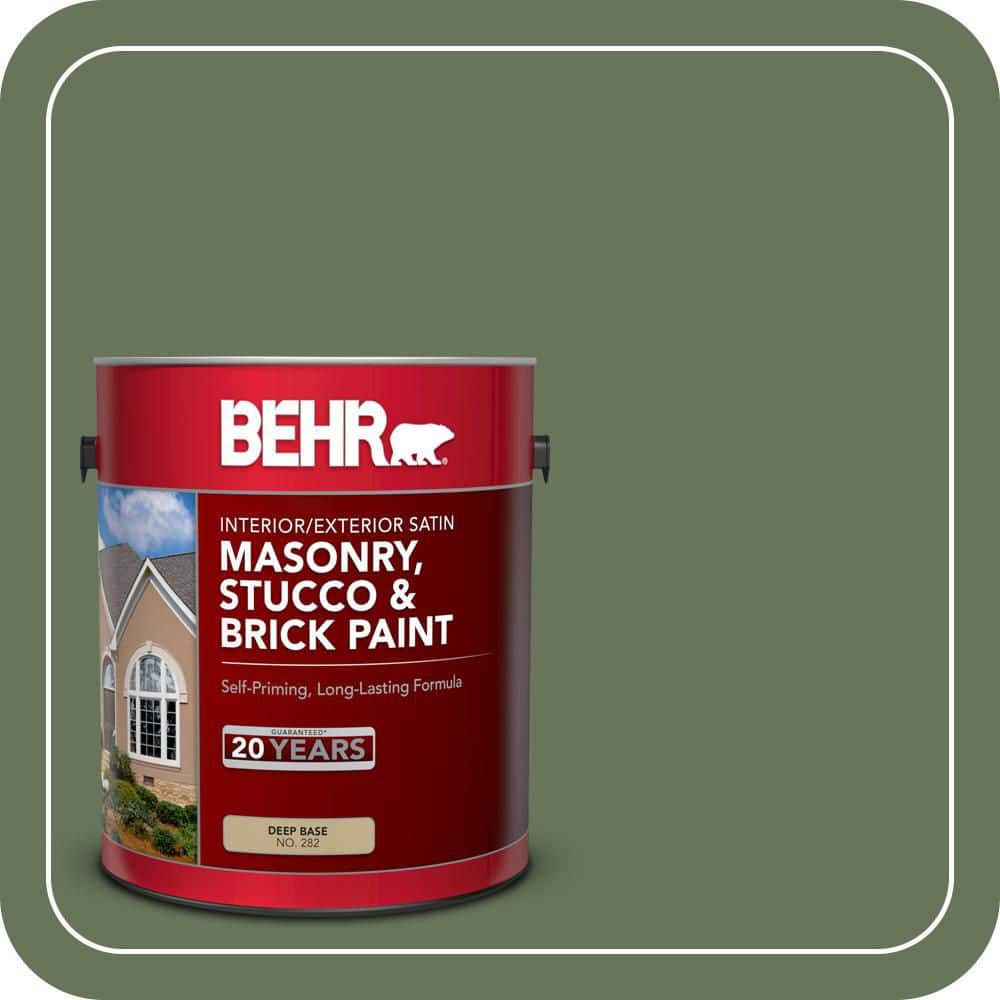 BEHR 1 gal. #PPU10-1 Scallion Satin Interior/Exterior Masonry, Stucco and Brick Paint