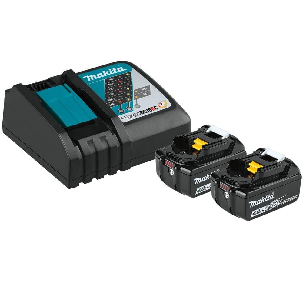 Makita 18-Volt LXT Lithium-Ion Battery and Rapid Optimum Charger Starter Pack (4. 0Ah) (1)