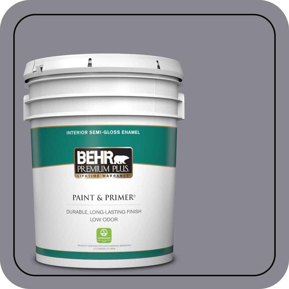 BEHR PREMIUM PLUS 5 gal. #N550-5 Box Office Semi-Gloss Enamel Low Odor Interior Paint & Primer