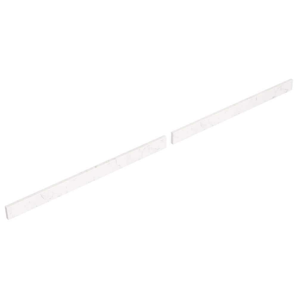 Wyndham Collection 80 in. Cultured Marble Backsplash in Light-Vein Carrara (2)