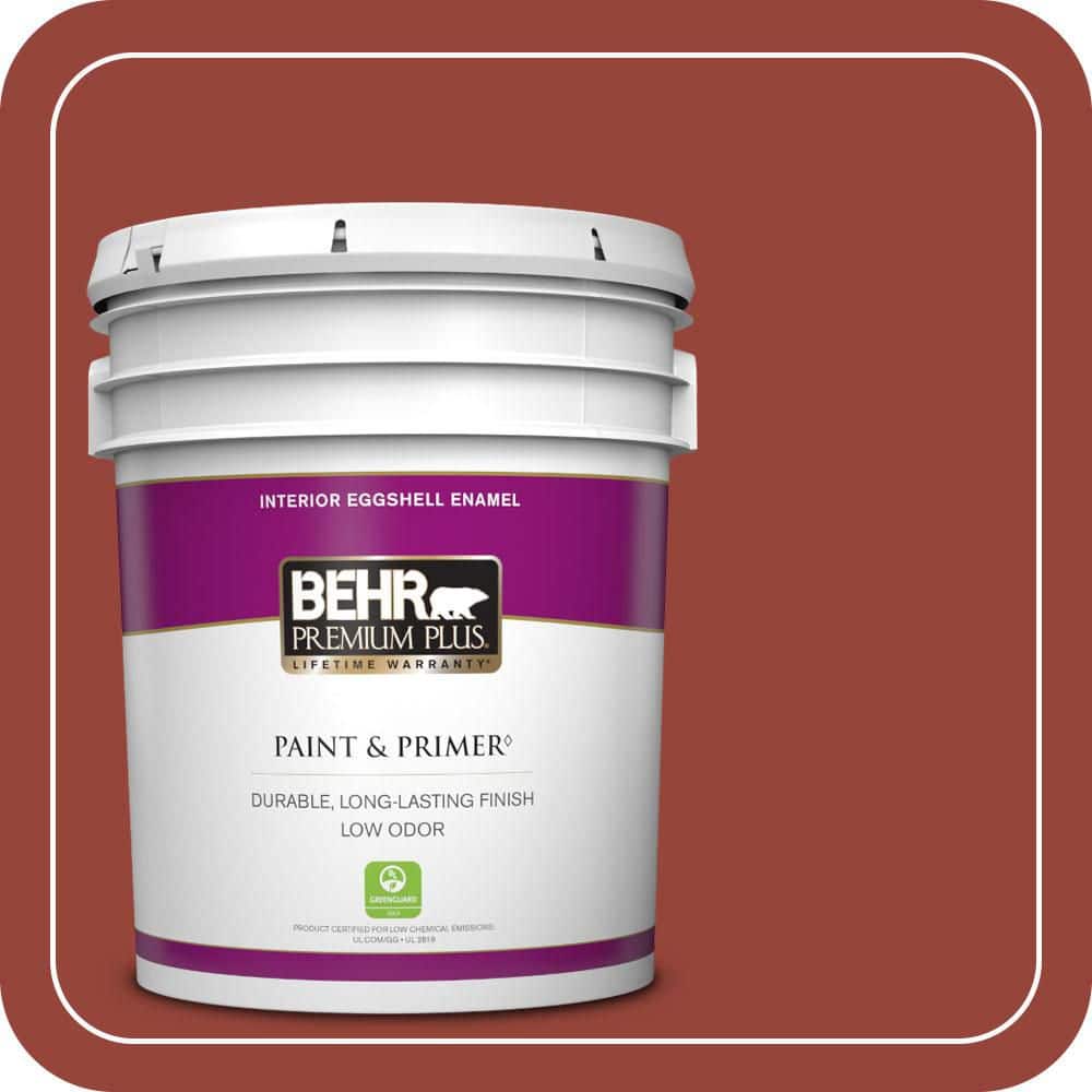 BEHR PREMIUM PLUS 5 gal. #PPU2-17 Morocco Red Eggshell Enamel Low Odor Interior Paint & Primer