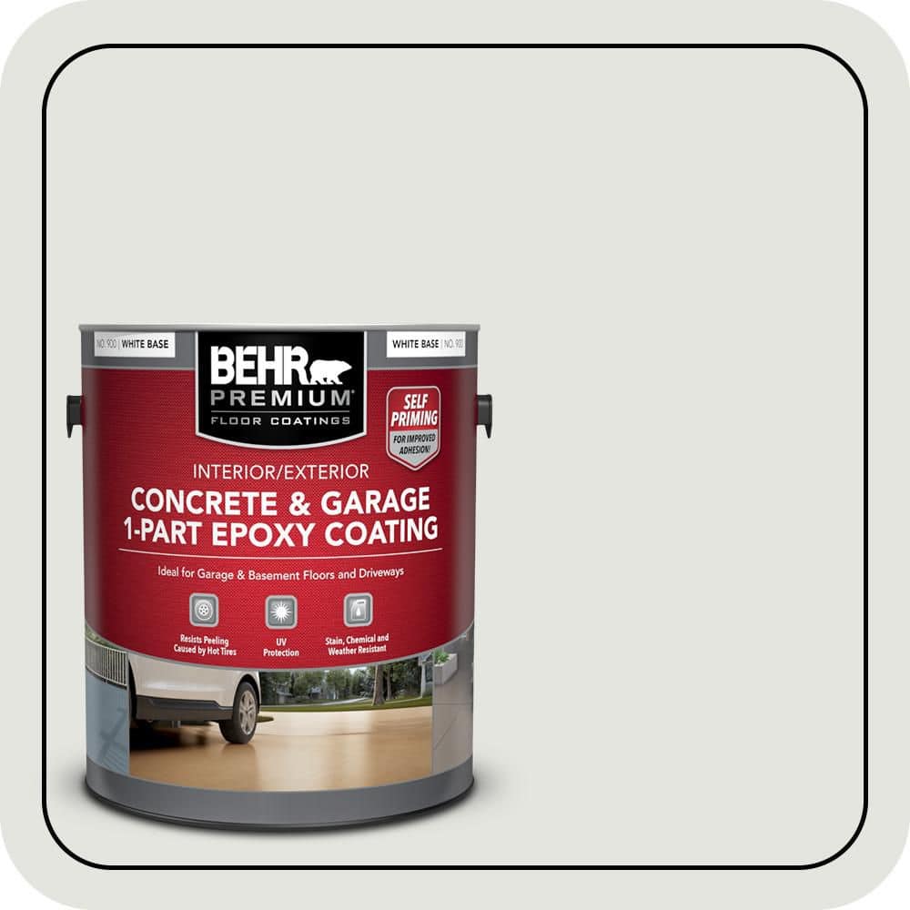 BEHR PREMIUM #BL-W12 Self-Priming 1-Part Epoxy Satin Interior/Exterior Concrete and Garage Floor Paint (1)