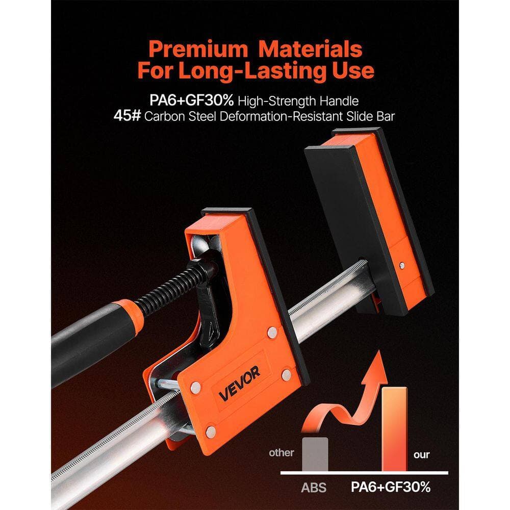 VEVOR Bar Clamps for Woodworking, 30 in. Parallel Clamp Set, F-Clamp, 1500 lbs. Load, Even Pressure, Plastic, Steel (2-Piece) (2)