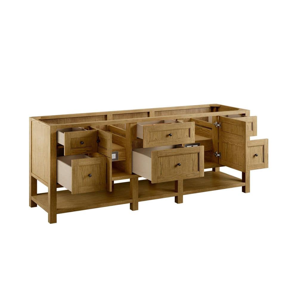 James Martin Vanities Breckenridge 83.8 in. W x 23.5 in. D x 33.0 in. H Single Bath Vanity Cabinet without Top in Light Natural Oak (3)