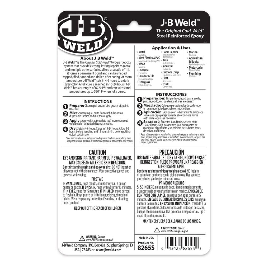 J-B Weld Two 1 oz. Twin Tube Cold Weld Epoxy (2)