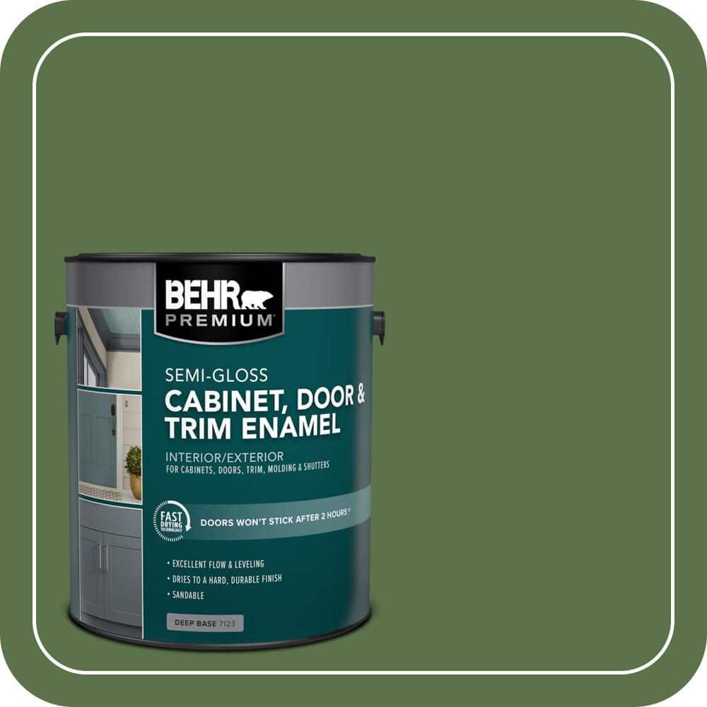 BEHR PREMIUM 1 gal. #MQ6-48 Hummingbird Green Semi-Gloss Enamel Interior/Exterior Cabinet, Door & Trim Paint