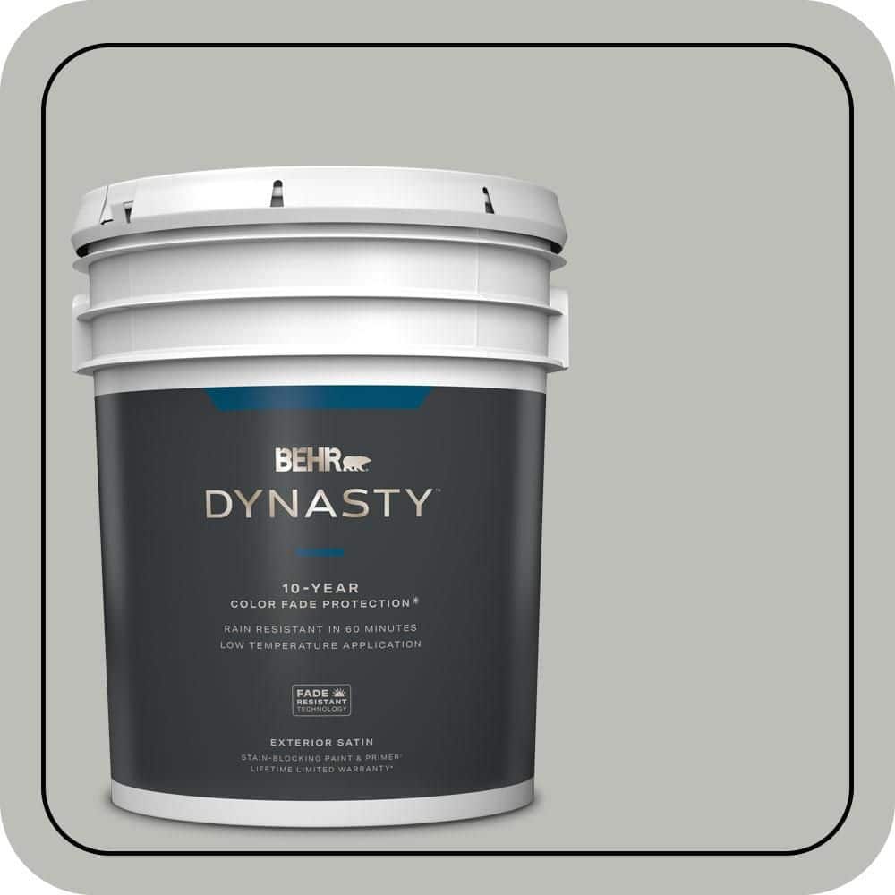 BEHR DYNASTY 5 gal. #PPU24-17 Hailstorm Gray Satin Enamel Exterior Stain-Blocking Paint & Primer