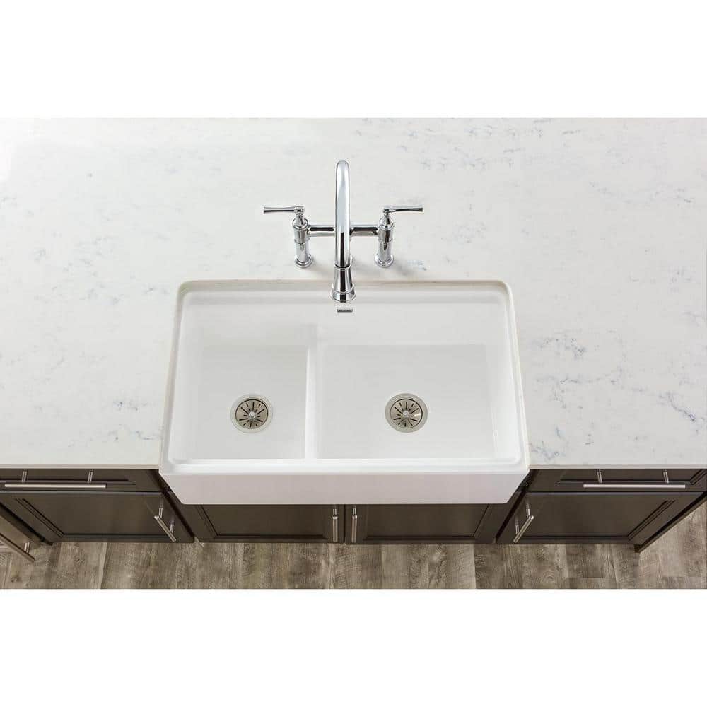 Elkay 3.5 in. Kitchen Sink Drain with Strainer Basket and Tailpiece for Fireclay Sinks (2)