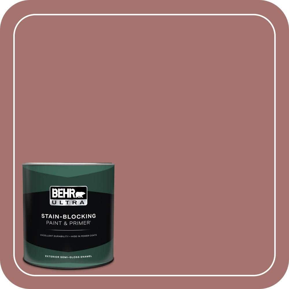 BEHR ULTRA 1 qt. #MQ1-17 Autumn Russet Semi-Gloss Enamel Exterior Paint & Primer