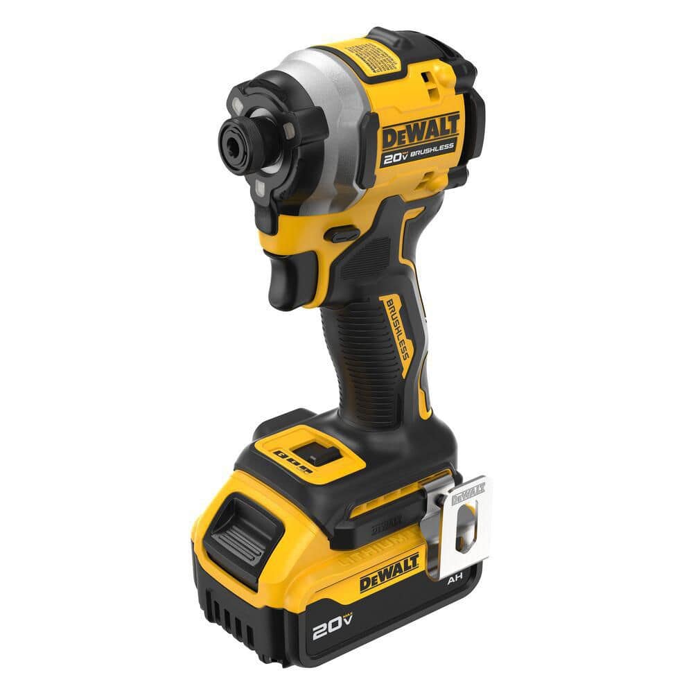 DEWALT ATOMIC 20V MAX Lithium-Ion Cordless 1/4 in. Brushless Impact Driver Kit and 6.5 in. Circ Saw with 5Ah Battery & Charger (3)
