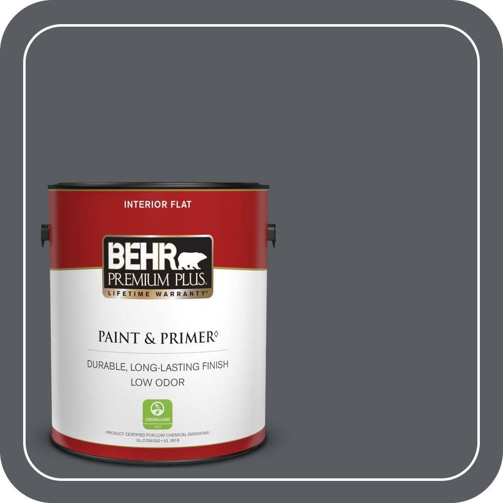BEHR PREMIUM PLUS 1 gal. #PPU18-02 Pencil Point Flat Low Odor Interior Paint & Primer (1)