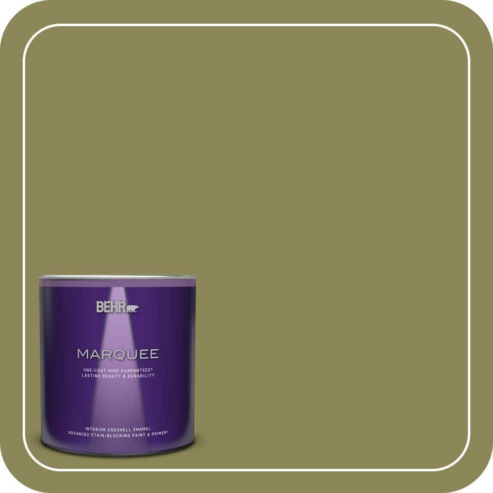 BEHR MARQUEE 1 qt. #S340-6 Fertile Green Eggshell Enamel Interior Paint & Primer
