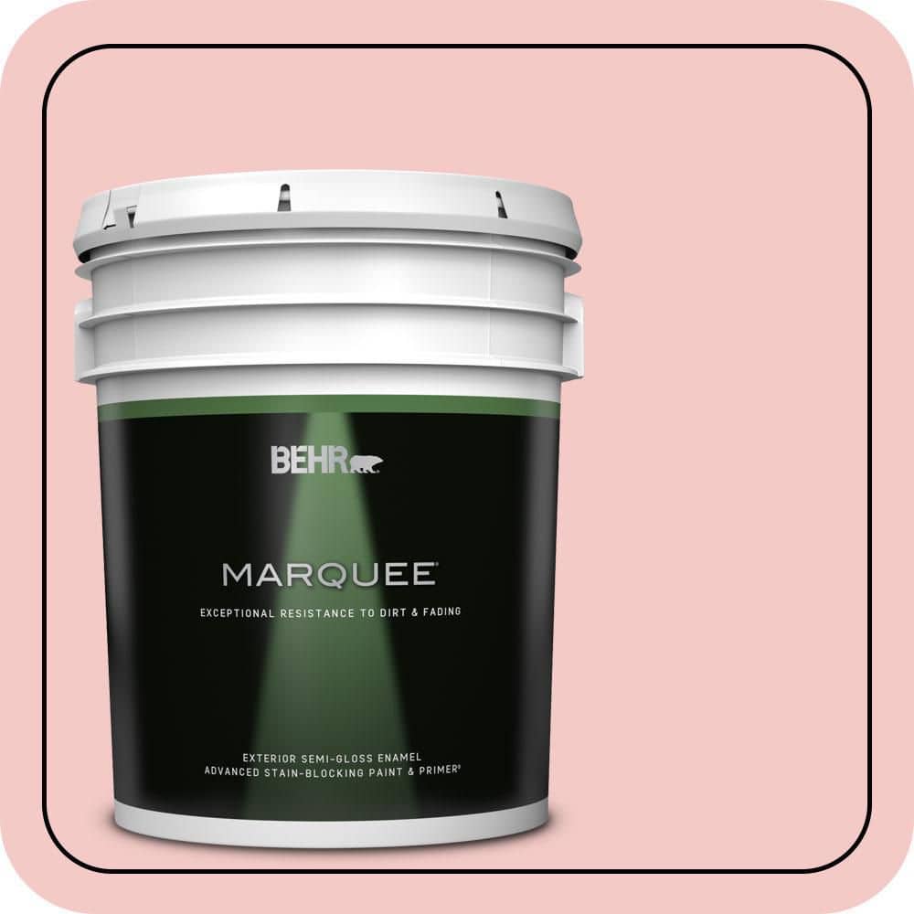 BEHR MARQUEE 5 gal. #T12-20 First Peach Semi-Gloss Enamel Exterior Paint & Primer