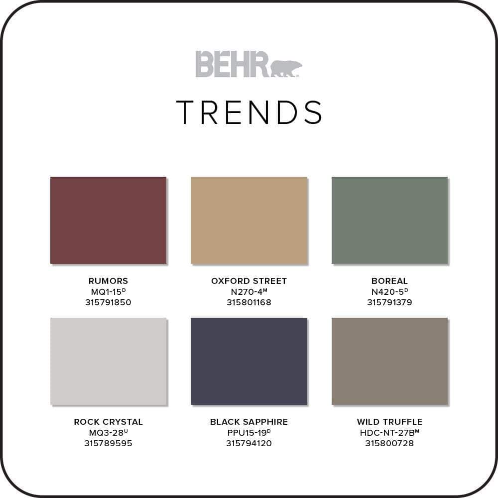 BEHR 2.75 in. x 4.5 in. Top Color Trends 6-Color Chip Set (2)