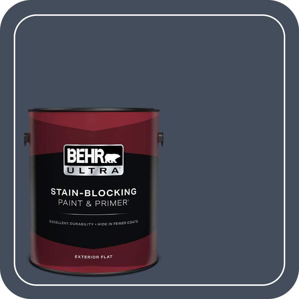 BEHR ULTRA 1 gal. #S520-7 Night Flight Flat Exterior Paint & Primer