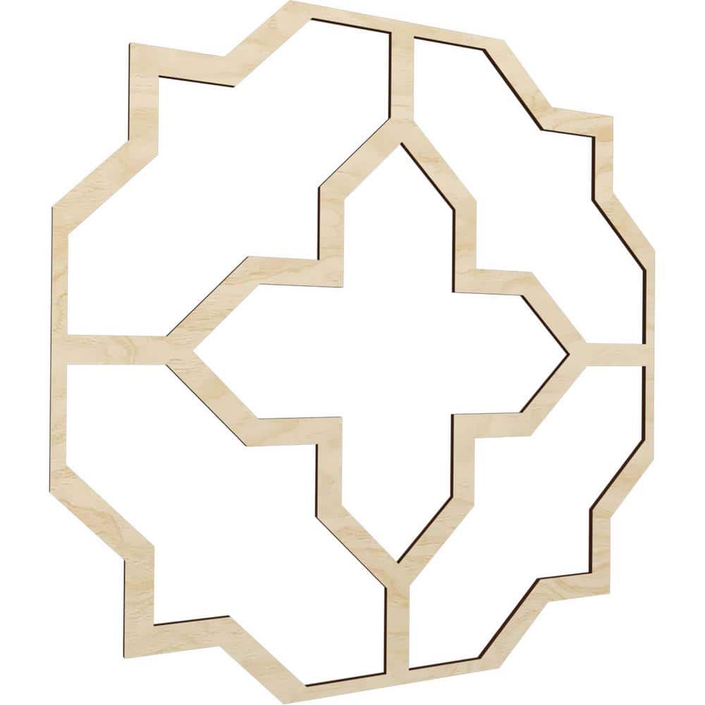 Ekena Millwork 33 in. W x 33 in. H x-3/8 in. T Small Laird Decorative Fretwork Wood Ceiling Panels, Birch (2)
