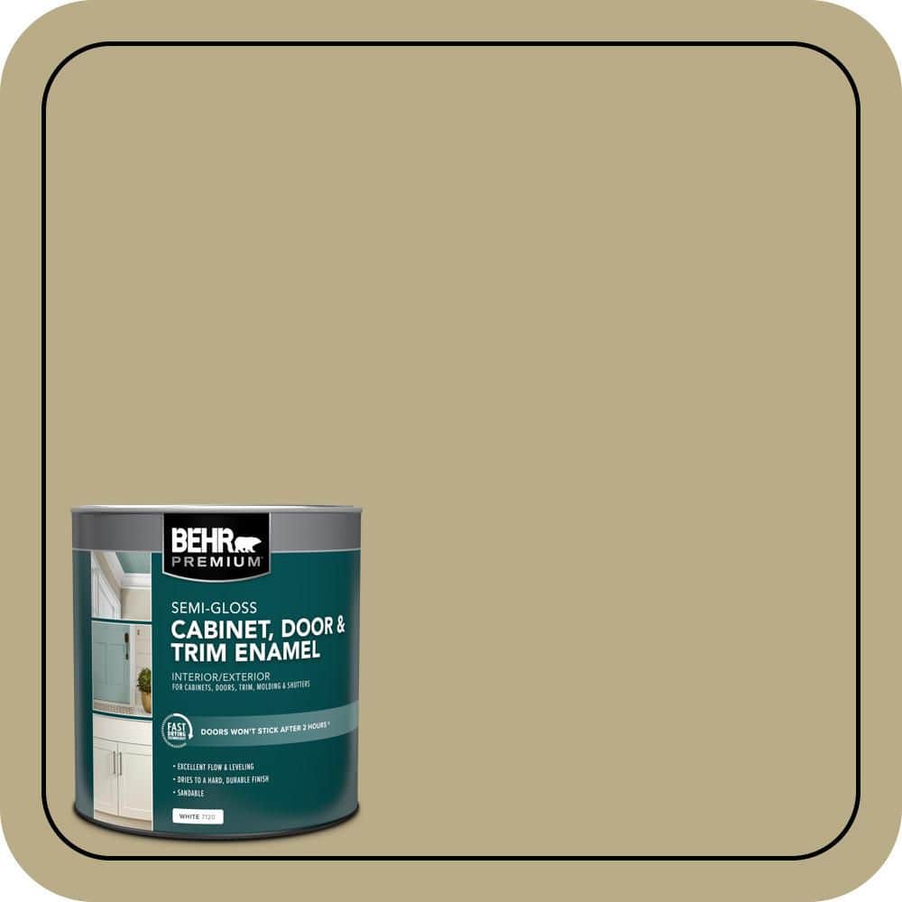 BEHR PREMIUM 1 qt. #S330-4 Fennel Seed Semi-Gloss Enamel Interior/Exterior Cabinet, Door & Trim Paint