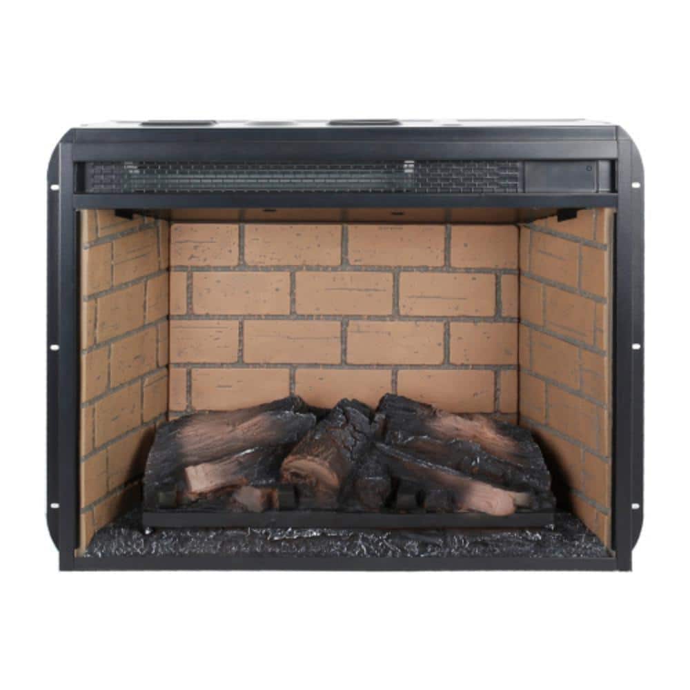 Unbranded 1500-Watt 23 in. Infrared Quartz Heater Wall Furnace Insert -Wood Log Version with Brick (1)
