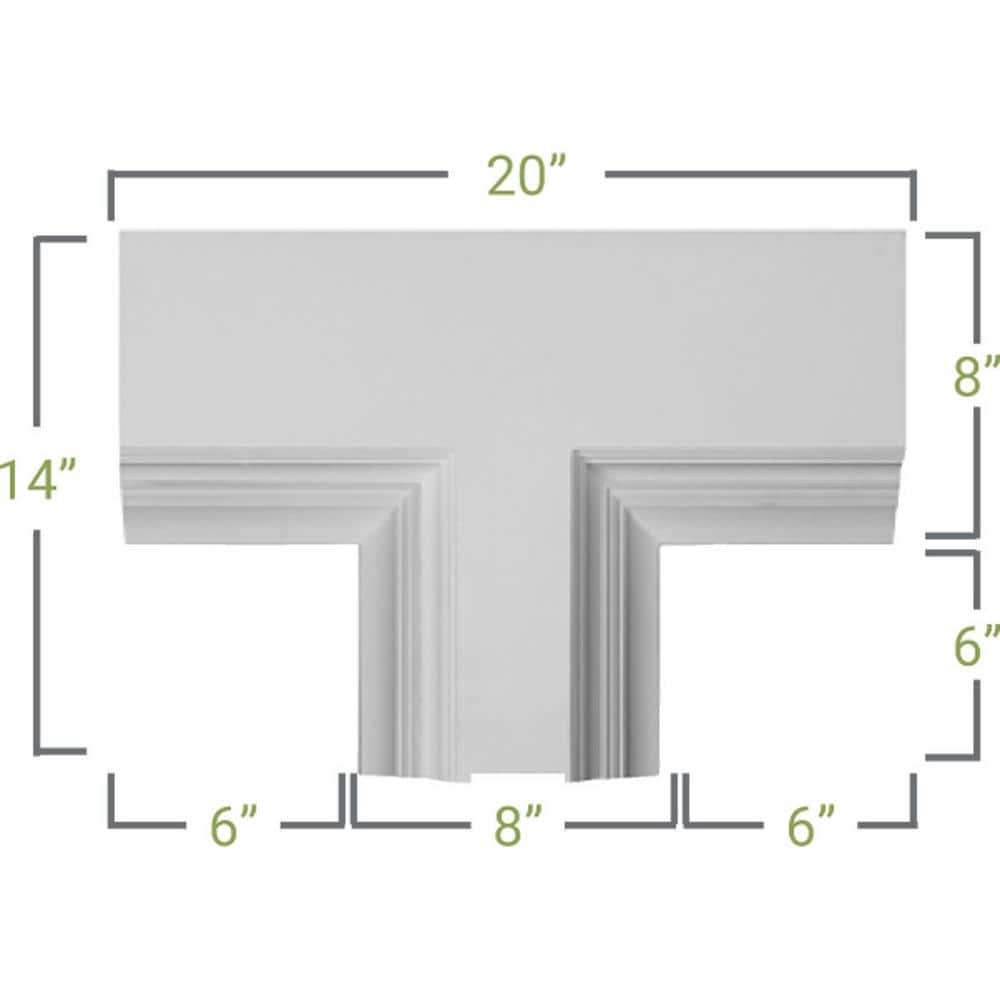 Ekena Millwork 20 in. Perimeter Tee for 8 in. Deluxe Coffered Ceiling System (2)