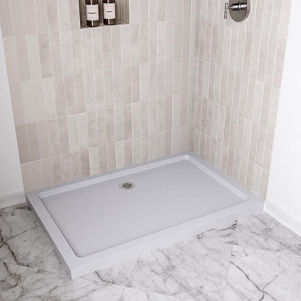 Streamline NT-374-482-LF 48 in. x 32 in. Corner Acrylic Shower Pan Base, Glossy White with Left Drain, ABS Drain Included (3)