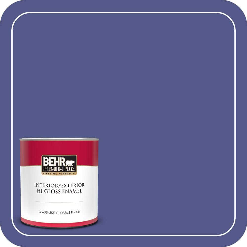 BEHR PREMIUM PLUS 1 qt. #620B-7 Wild Elderberry Hi-Gloss Enamel Interior/Exterior Paint & Primer (1)