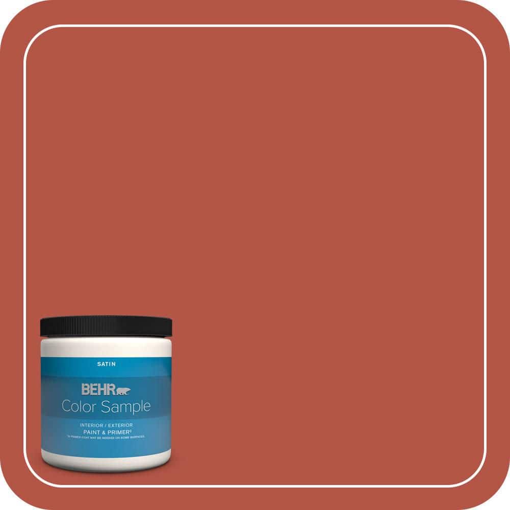 BEHR PREMIUM PLUS 8 oz. #T17-18 Hot and Spicy Satin Enamel Interior/Exterior Paint & Primer Color Sample