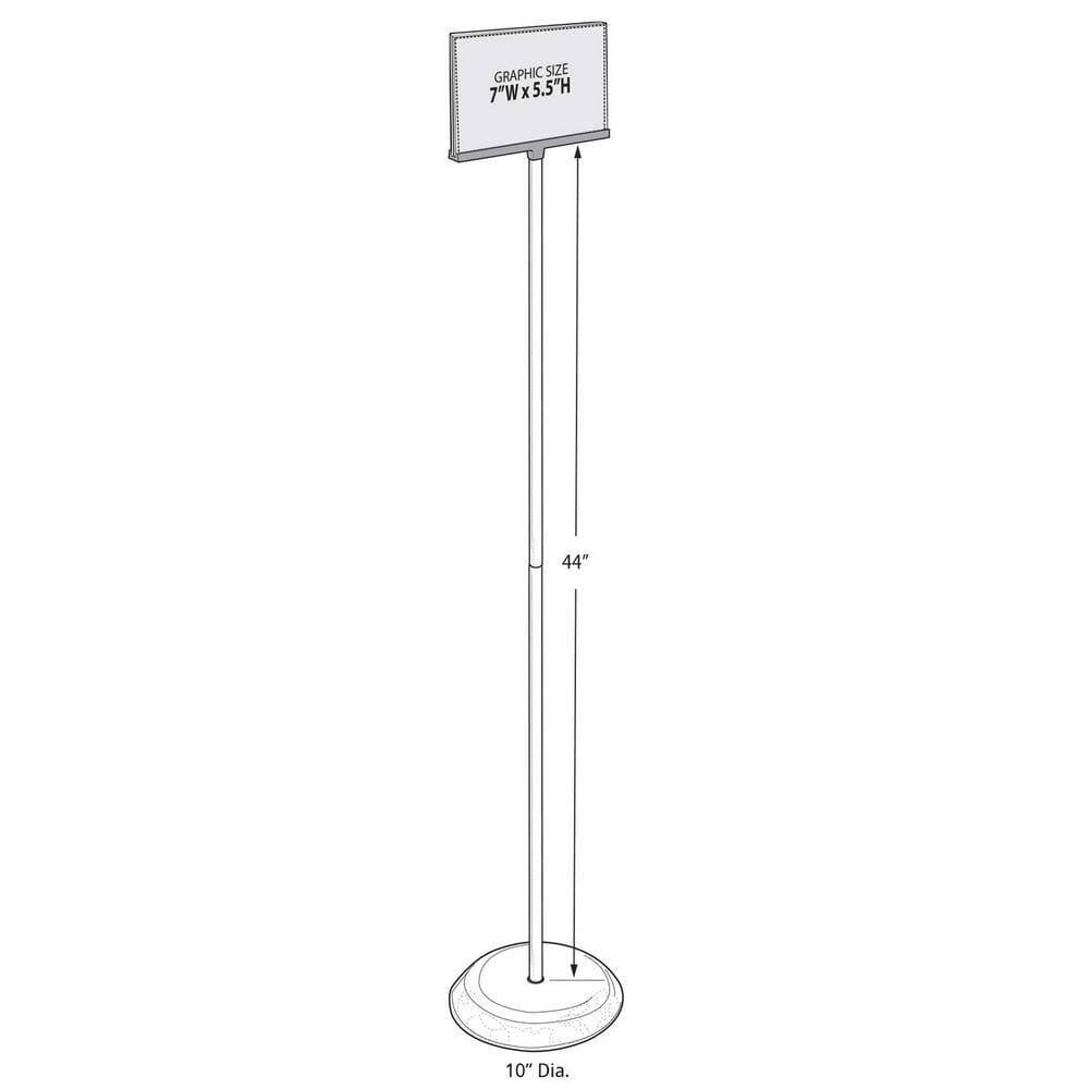 Azar Displays 7 in. W x 5.5 in. Acrylic Sign Holder with Metal Pedestal Stand (2)