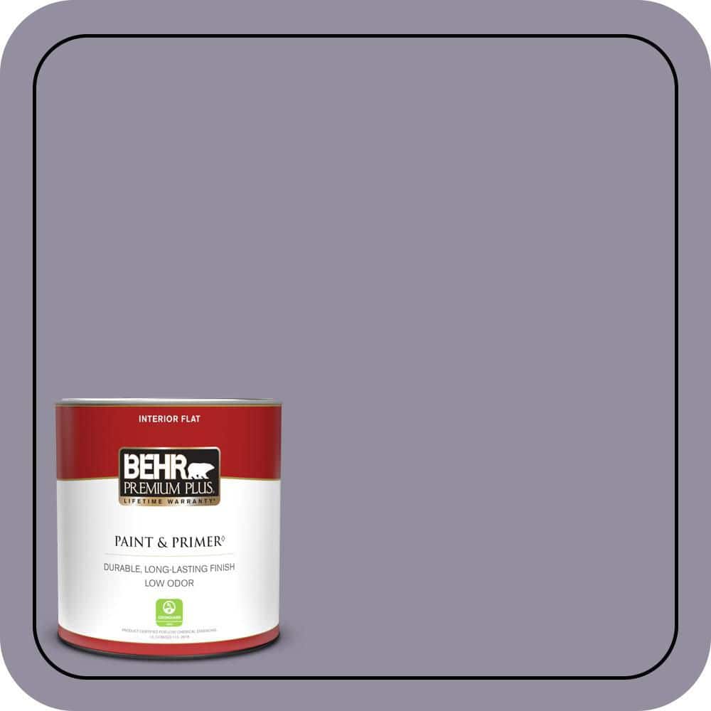 BEHR PREMIUM PLUS 1 qt. #N560-4 Evening in Paris Flat Low Odor Interior Paint & Primer
