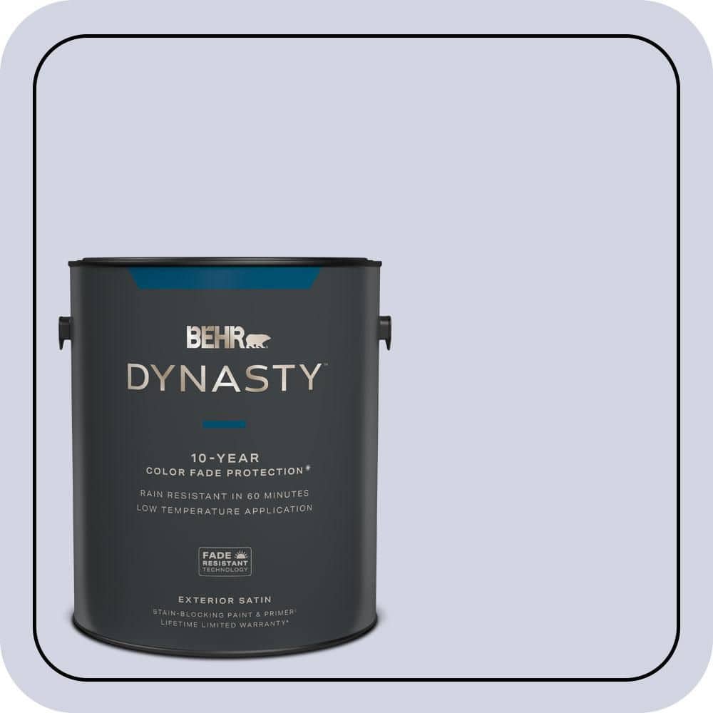 BEHR DYNASTY 1 gal. #PPU16-08 Hint of Violet Satin Enamel Exterior Stain-Blocking Paint & Primer