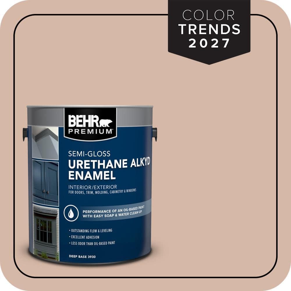 BEHR PREMIUM 1 gal. #S190-3 Sedona Pink Urethane Alkyd Semi-Gloss Enamel Interior/Exterior Paint (1)