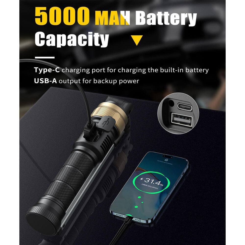 Unbranded 12 Volt 1200 Lumen LED Work Light Magnetic 360° Rotating Foldable Rechargeable Mechanic Light Tool Only (3)